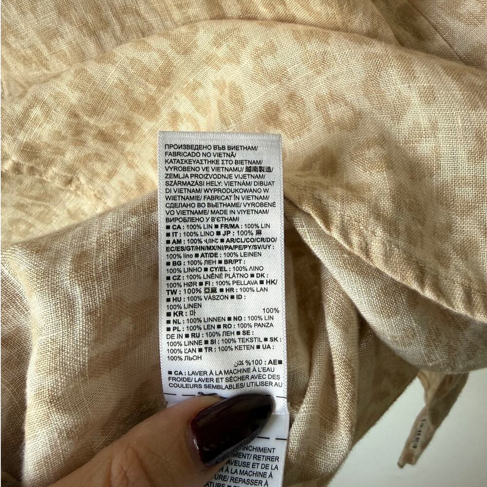 Gap 100% Linen Button Down Leopard Print Boyfrien… - image 6